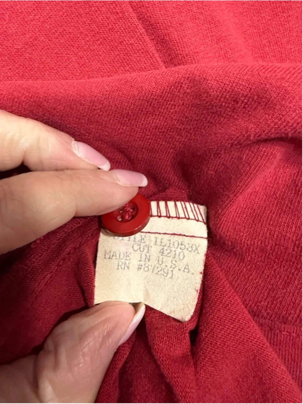 Rare Vintage Pictures Johnny Was Red Long Sleeve Tee with Leaf Embroidery 3X